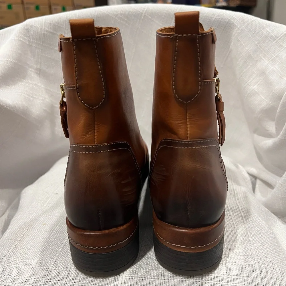 Pikolinos Malaga W6W Leather Bootie Brandy Ankle Boots EU 42/US 11 11.5 EUC Shoe - Picture 5 of 14